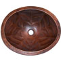 Mexican Copper Hammered Patina Sink -- s6023 Oval Spiderweb